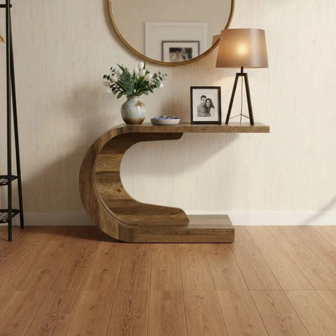 Sculptural Crescent Console Table