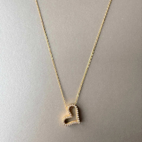 Viviana Luxe 18k Gold Plated Heart Necklace