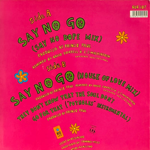 De La Soul Say No Go 1989 12" Single Vinyl Record BLR 10T