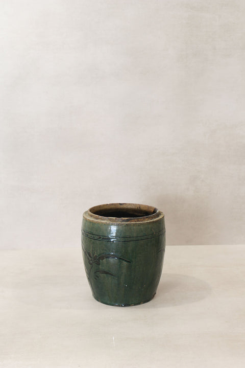 Vintage Emerald Green Pot - No 8