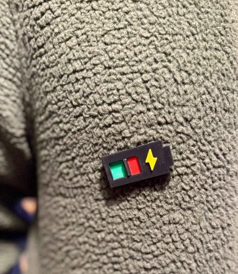 Social Battery Sliding Pin Badge | Neurodivergent Introvert Gift