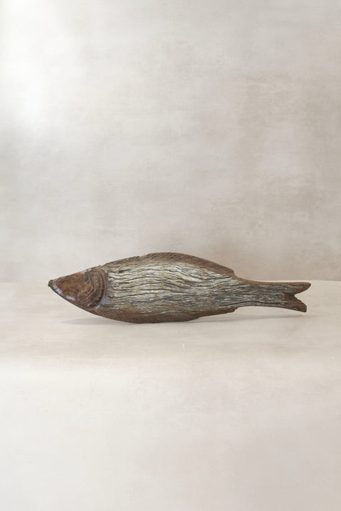 Handgeschnitzter Fisch aus Treibholz - (15,3)