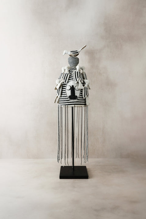Yoruba-Königskrone Schwarz &amp; Weiß - 15,1