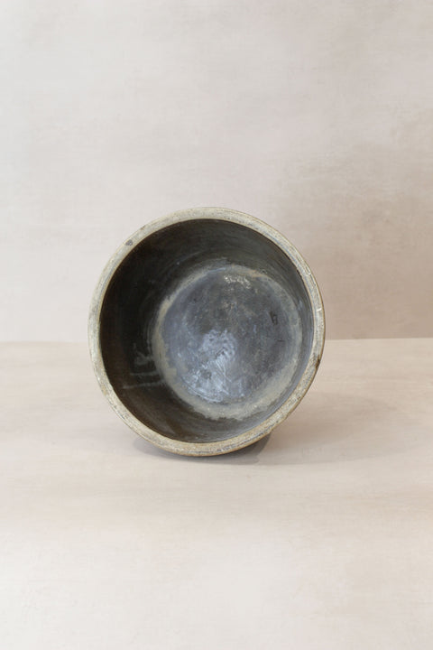Wabi Sabi Antike, dunkel glasierte Terrakottaschale, klein - LBB 01