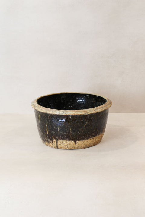 Petit bol en terre cuite émaillée foncée Wabi Sabi - LBB 03