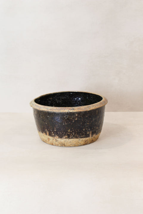 Petit bol en terre cuite émaillée foncée Wabi Sabi - LBB 03