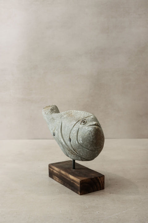 Stone Fish Sculpture - Zimbabwe - 31.2