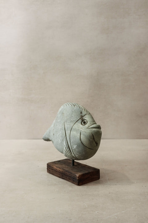 Stone Fish Sculpture - Zimbabwe - 31.3