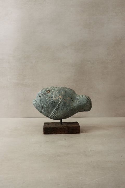 Stone Fish Sculpture - Zimbabwe - 31.5