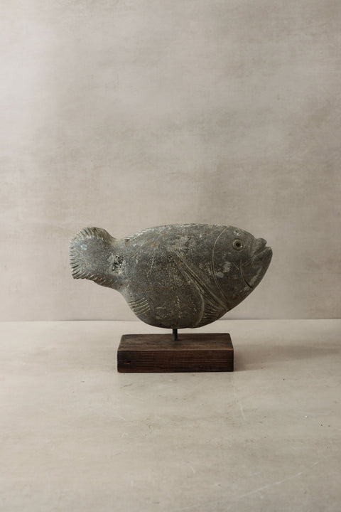 Stone Fish Sculpture - Zimbabwe - 33.1