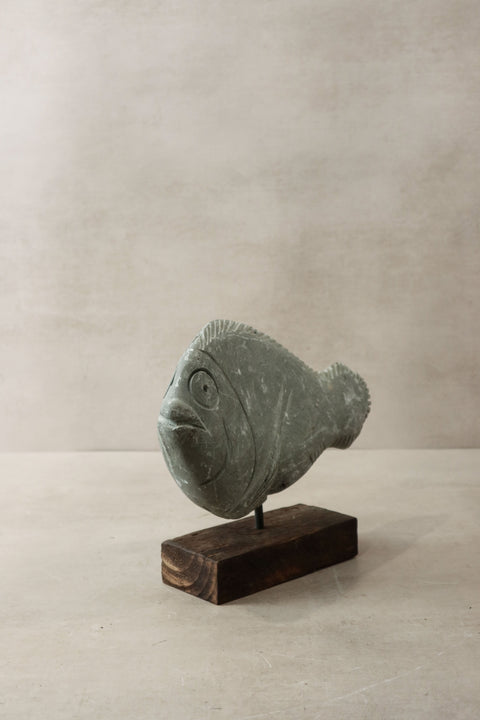 Stone Fish Sculpture - Zimbabwe - 33.2
