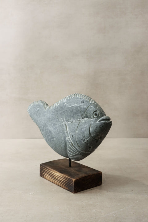 Stone Fish Sculpture - Zimbabwe - 35.4