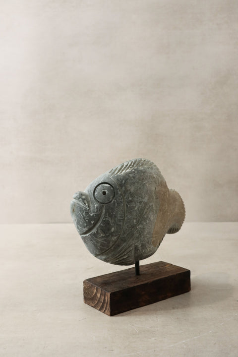 Stone Fish Sculpture - Zimbabwe - 33.4