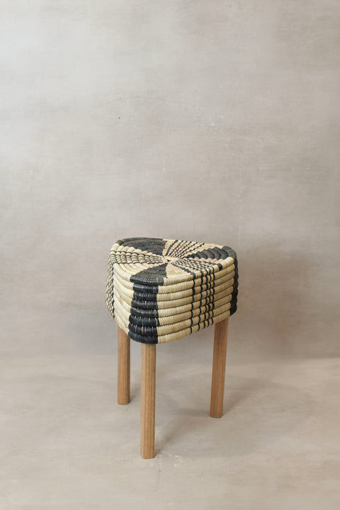 Gewebter Hocker Schwarz WS1