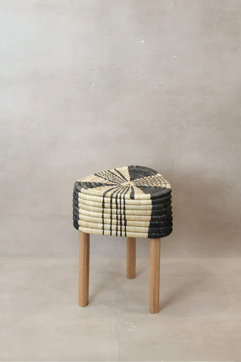 Gewebter Hocker Schwarz WS1