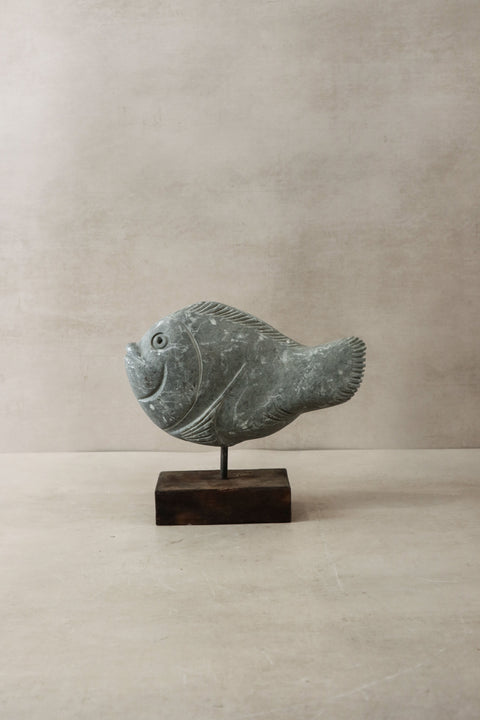 Stone Fish Sculpture - Zimbabwe - 30.9
