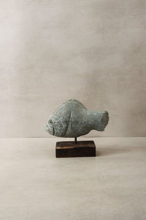 Stone Fish Sculpture - Zimbabwe - 30.6