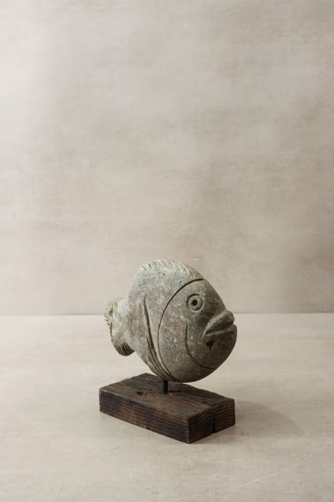 Stone Fish Sculpture - Zimbabwe - 30.7