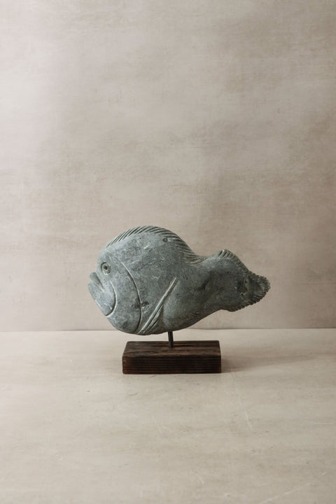 Steinfischskulptur – Simbabwe – 33,5
