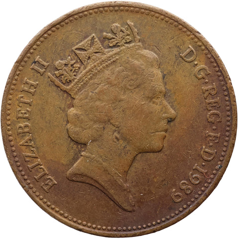 1989 Two Pence Elizabeth II United Kingdom Coin 3rd portrait