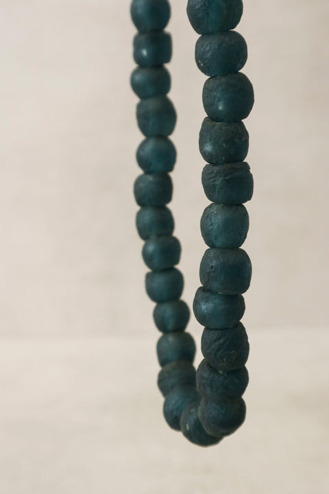 Ghanaische Glasperlenkette, Türkis - 83,3