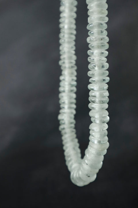 Ghana Glass Beads Necklace, Light blue - 83.5
