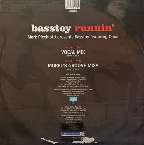 Mark Picchiotti Presents Basstoy Featuring Dana – Runnin' – Black &amp; Blue – 2002