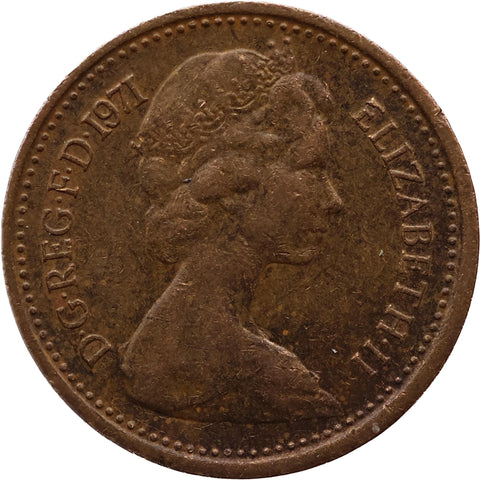 1971 Half New Penny Elizabeth II Coin