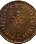 1971 Half New Penny Elizabeth II Coin