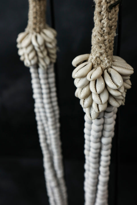 Handmade Beaded & Shell Necklace, White