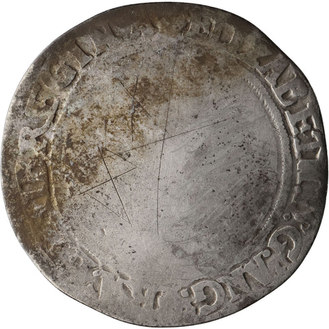 1560-1561 Shilling Elizabeth I Coin England 2nd issue Cross crosslet Mint Mark