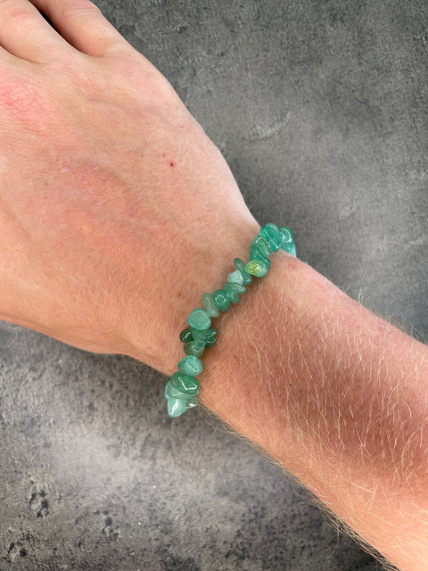 Grüner Aventurin - Kristallchip-Armband