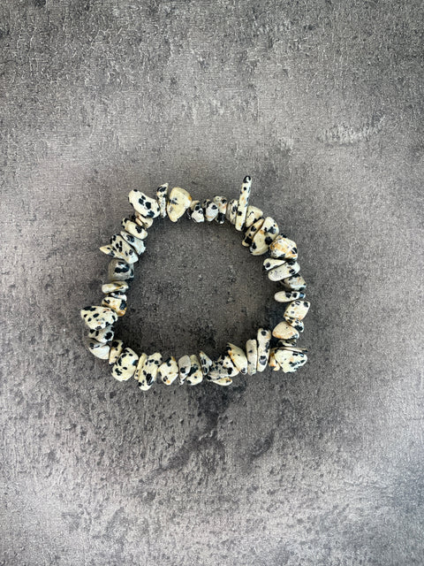 Dalmatiner Jaspis - Armband mit Kristall-Chips