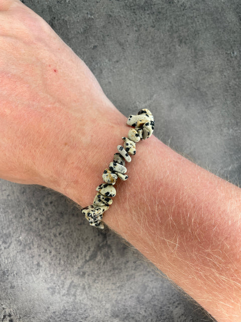 Dalmatiner Jaspis - Armband mit Kristall-Chips
