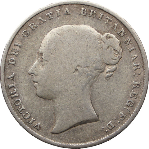 1858 Shilling Victoria Coin Silver GB