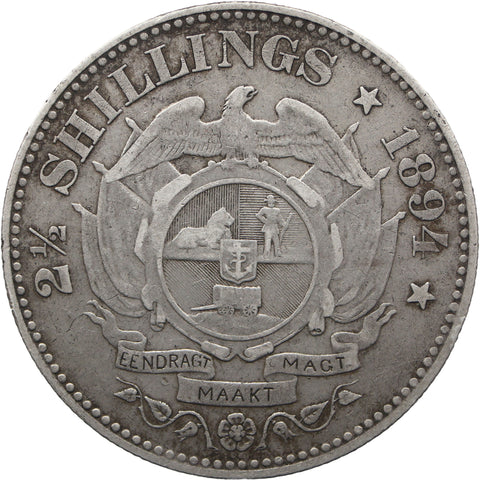 1894 2½ Shillings South Africa Coin Paul Kruger