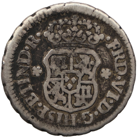 1759 Mo ½ Real Mexico Coin Ferdinand VI Silver