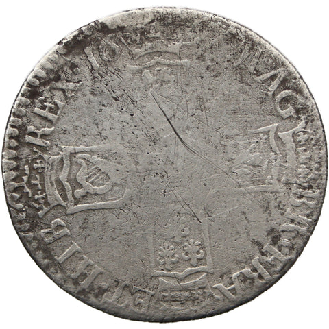 1697 6 Pence William III Coin Silver Chester Mint