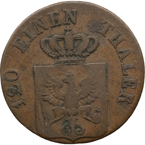 1837 A 3 Pfennigs Kingdom of Prussia Coin Frederick William III Berlin