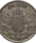 1847 3 Kreuzers Grand-duchy of Baden German states Leopold Coin