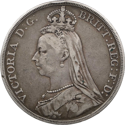 1889 Crown Queen Victoria Coin GB Silver