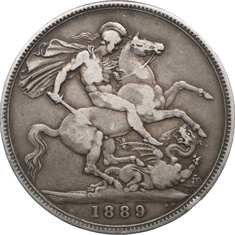 1889 Crown Queen Victoria Coin GB Silver