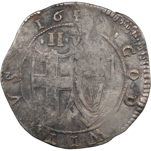 1650-1657 Half Crown Commonwealth of England Coin Mintmark Sun