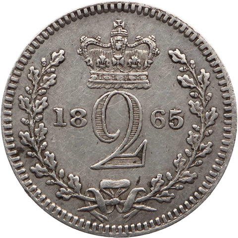 1865 2 Pence Queen Victoria Coin Maundy 1st portrait