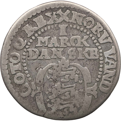 1617 One Mark Denmark Norway Coin Christian IV