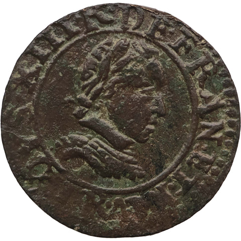 1621 Double Tournois Louis XIII France Coin Villeneuve 3rd type Restrike