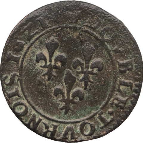 1621 Double Tournois Louis XIII France Coin Villeneuve 3rd type Restrike