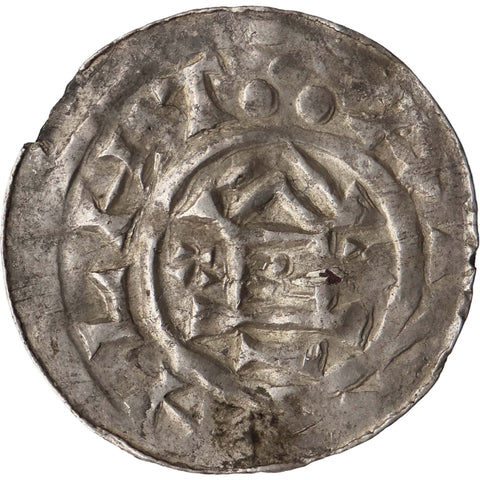 983-995 Denier Otto III and Adelaide Holy Roman Empire Coin