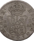 1808 MAI 2 Reales Spain Coin Charles IV Silver Madrid Mint