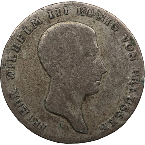 1814 A 1/6 Reichsthaler Prussia Coin Friedrich Wilhelm III Siilver